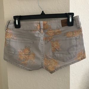 American Eagle Floral Print Denim Shorts